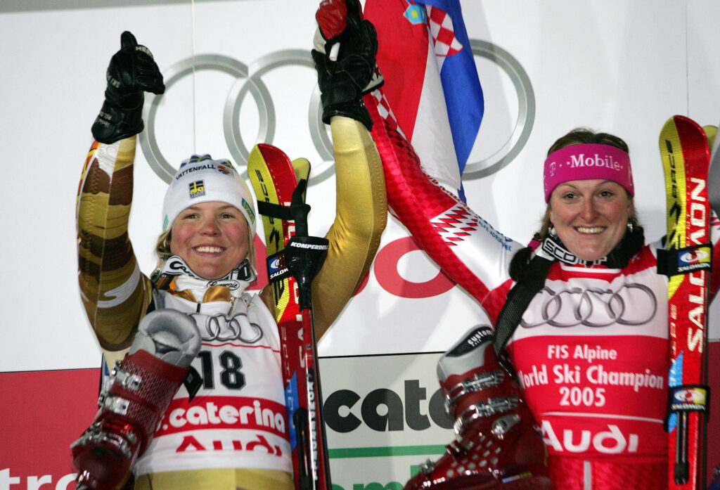 Anja Pärson e Janica Kostelic ©Pentaphoto