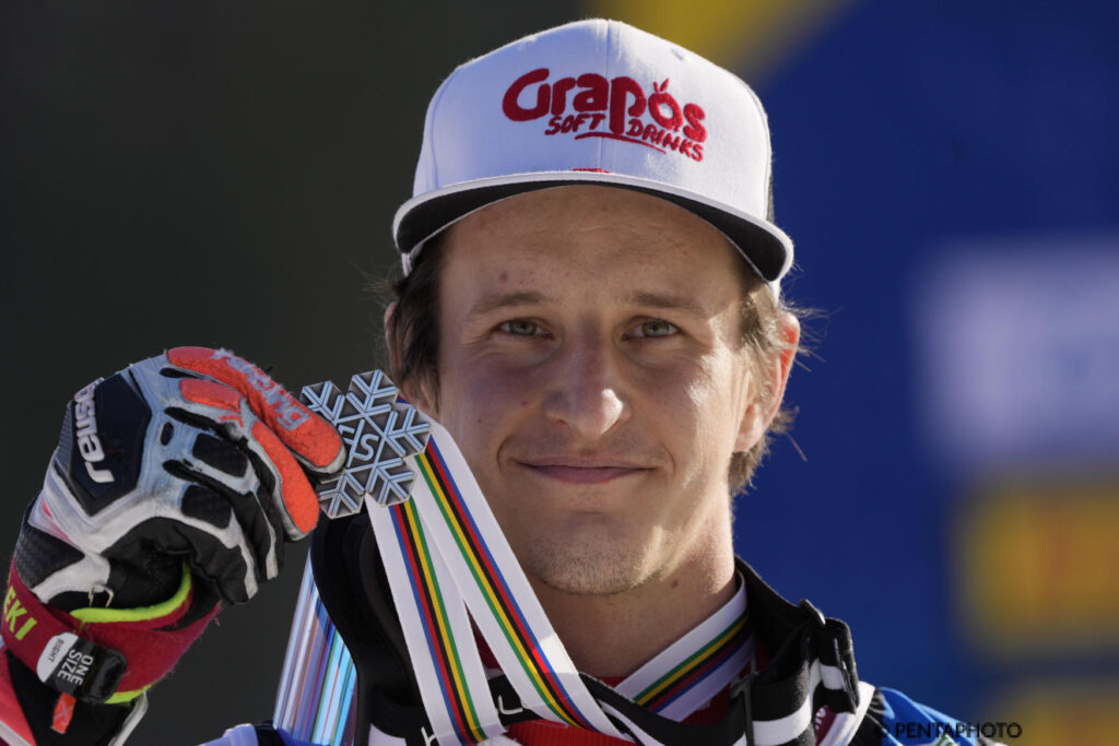 Adrian Pertl, argento in slalom ai Mondiali di Cortina 2021 ©Pentaphoto