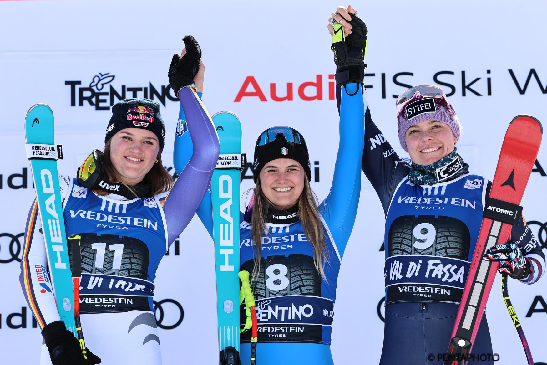 Aicher, Pirovano e Johnson in Val di Fassa ©Pentaphoto