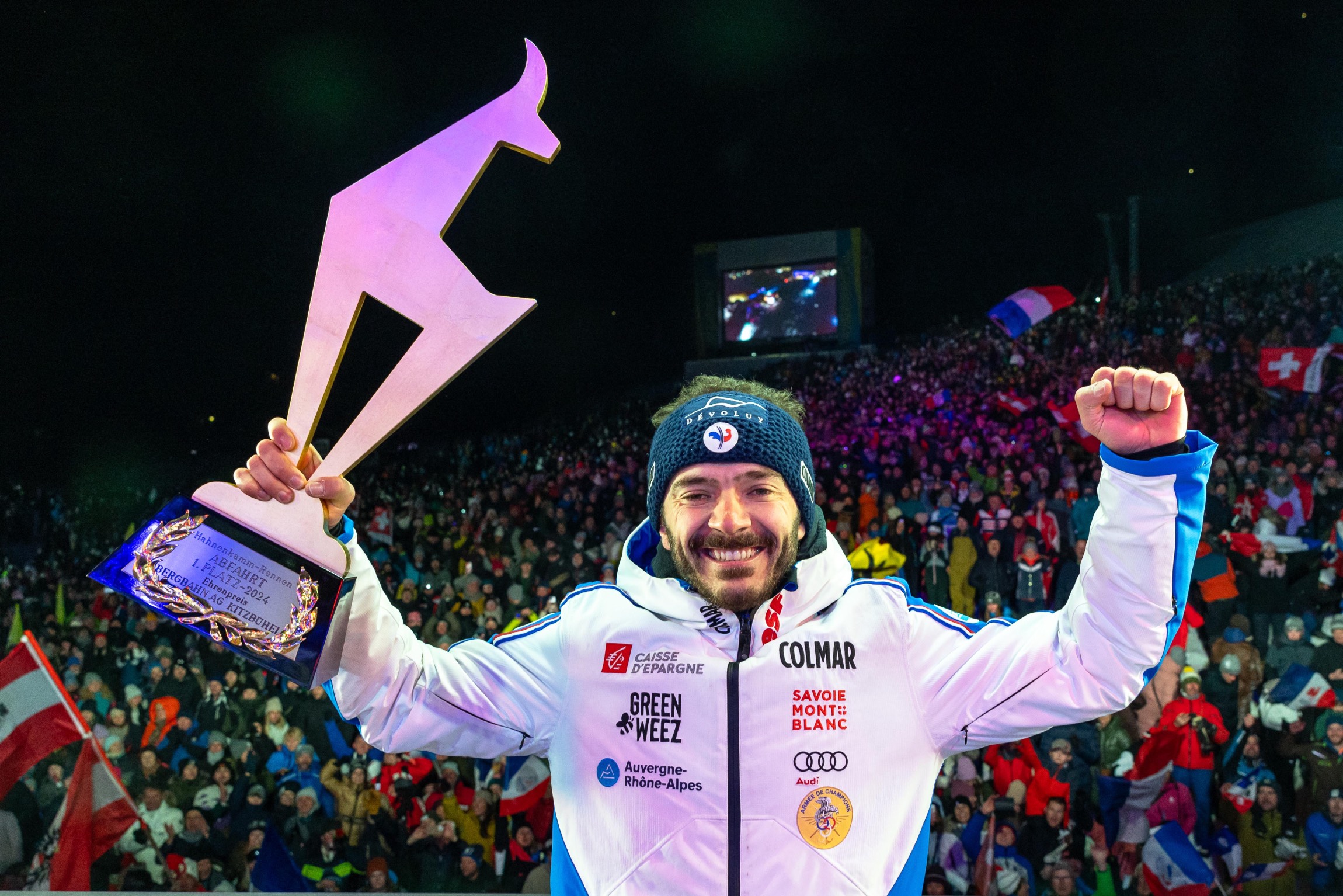 Cyprien Sarrazin in trionfo a Kitzbühel ©Pentaphoto