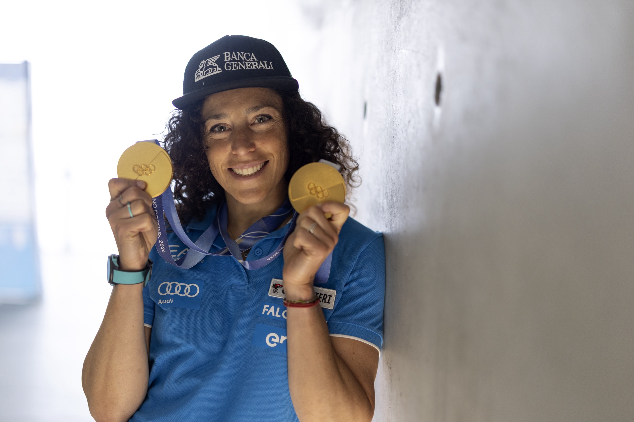 Federica Brignone, prima sciatrice a vincere l'oro olimpico in gigante e superG nella stessa edizione ©Pentaphoto