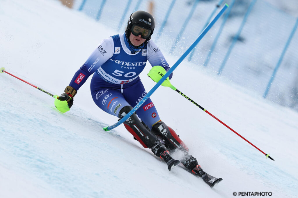 Celina Haller, vanta un 4° e un 5° posto in slalom in Coppa Europa, ottenuti entrambi nel 2025 ©Pentaphoto