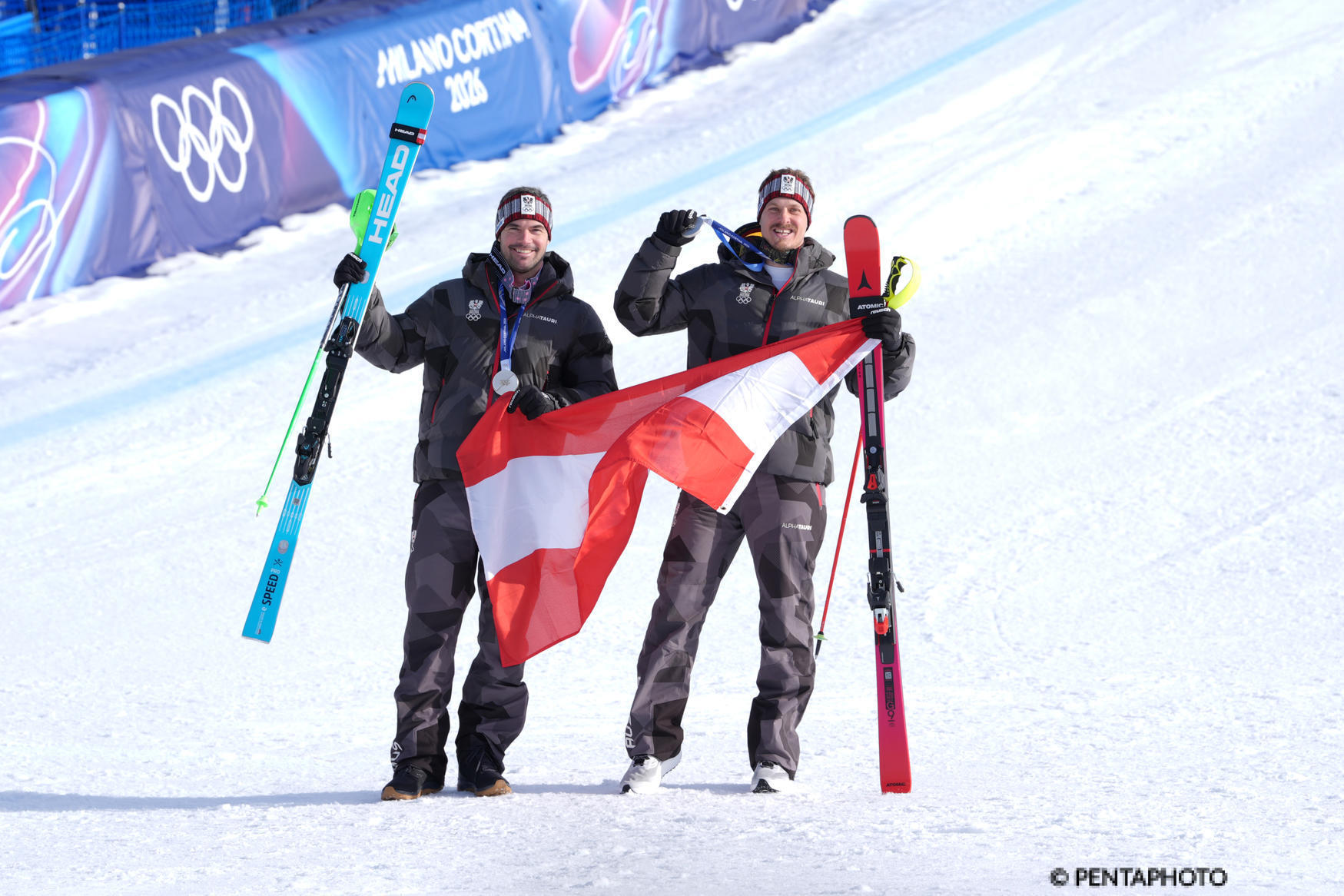 Vincent Kriechmayr e Manuel Feller, argento olimpico nel Team Combined a Milano-Cortina 2026