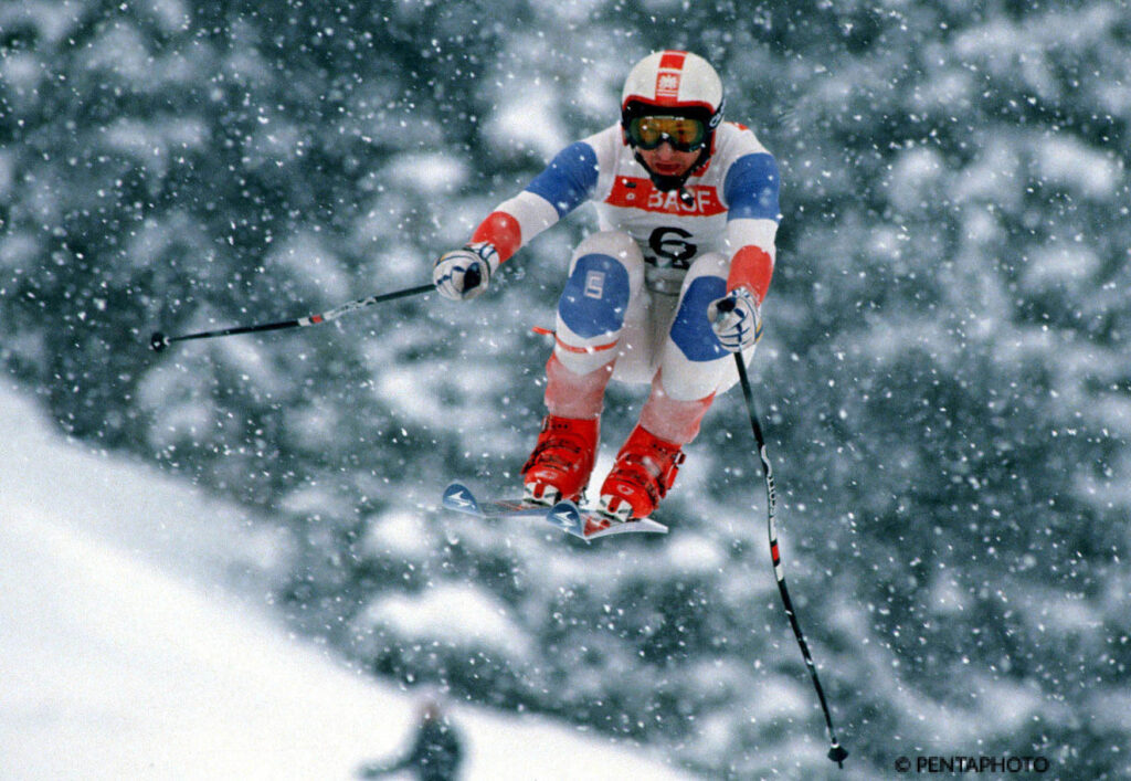 Franz Klammer a Laax, in Svizzera, stagione 1983-1984 ©Pentaphoto