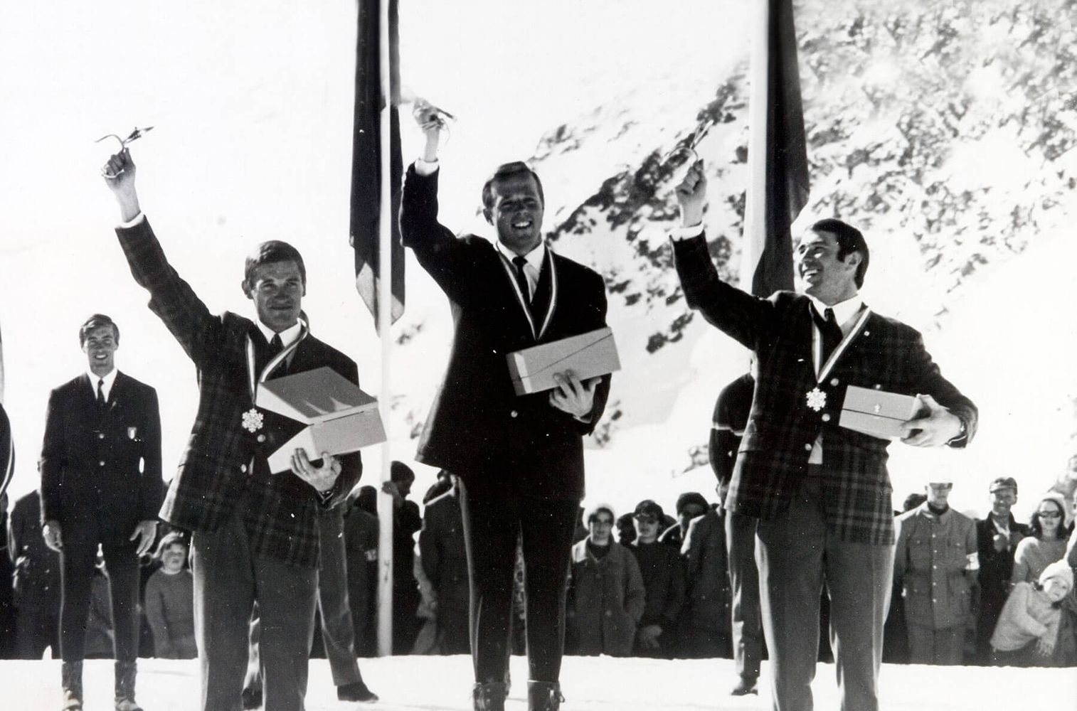 Périllat, Senoner, Jauffret, il podio iridato dello slalom mondiale a Portillo 1966