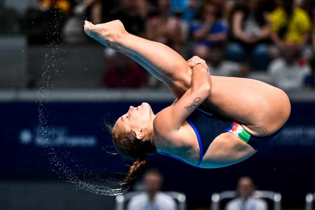 Chiara Pellacani in azione. Mai nessun tuffatore (uomo o donna) aveva conquistato 4 ori in una singola edizione dei campionati europei ©FIN