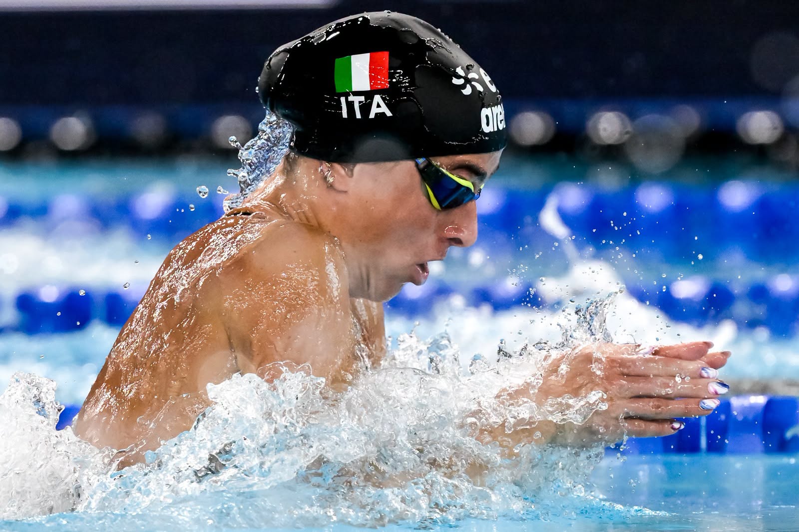 Lisa Angiolini, senese, argento agli Europei di Roma 2022 nei 100m rana, dietro Pilato, in 1'06"34 ©FIN