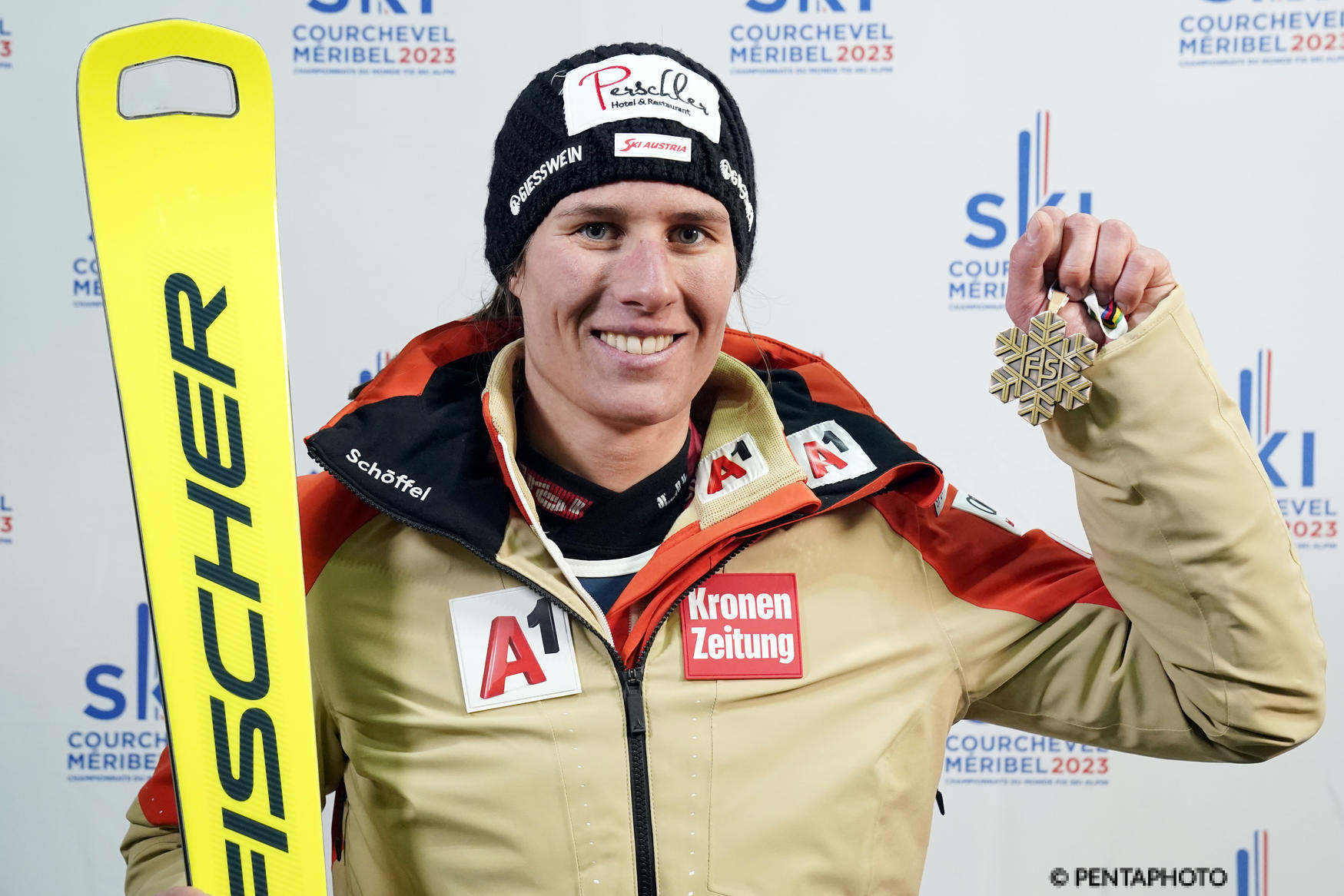 Ricarda Haaser, 32 anni, austriaca, bronzo in combinata ai Mondiali di Meribel/Courchevel 2023. Oro fu Federica Brignone! ©Pentaphoto