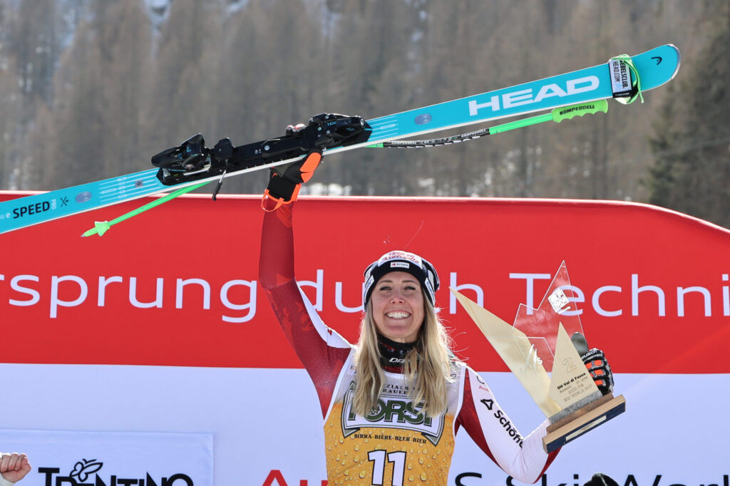 Cornelia Hütter, 33 anni, 10 vittorie, 34 podi in Coppa del Mondo. Bronzo in superG a Milano-Cortina 2026 ©Pentaphoto