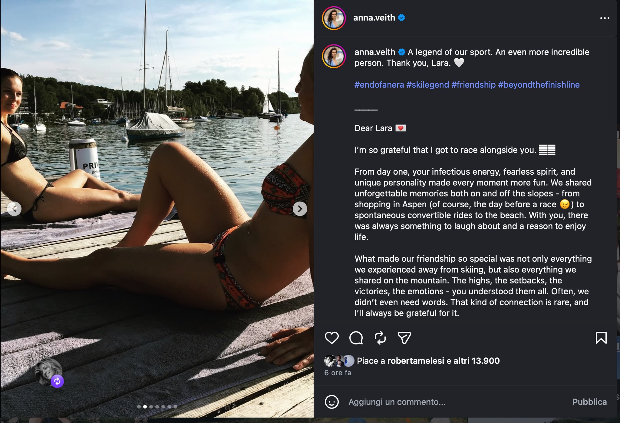 Anna Veith, amica del cuore per Lara Gut-Behrami ©Instagram