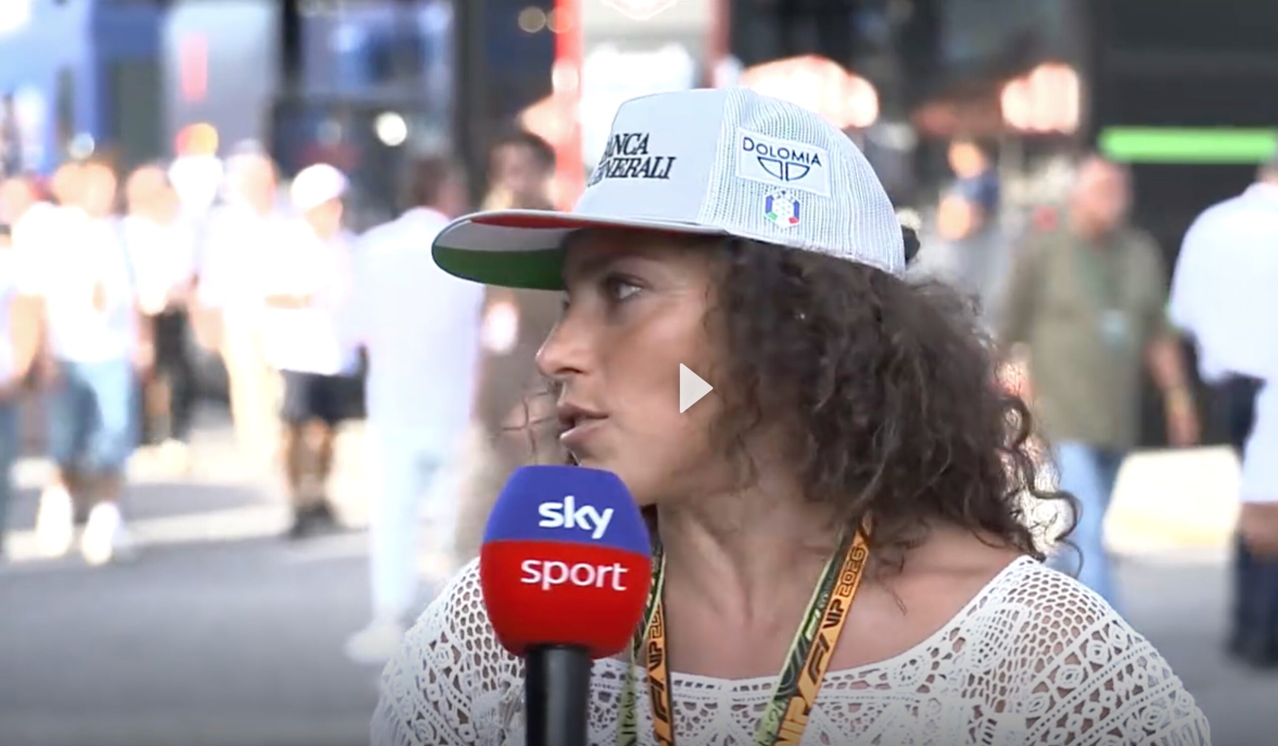 Federica Brignone nel paddock a Monza ai microfoni di Sky Sport