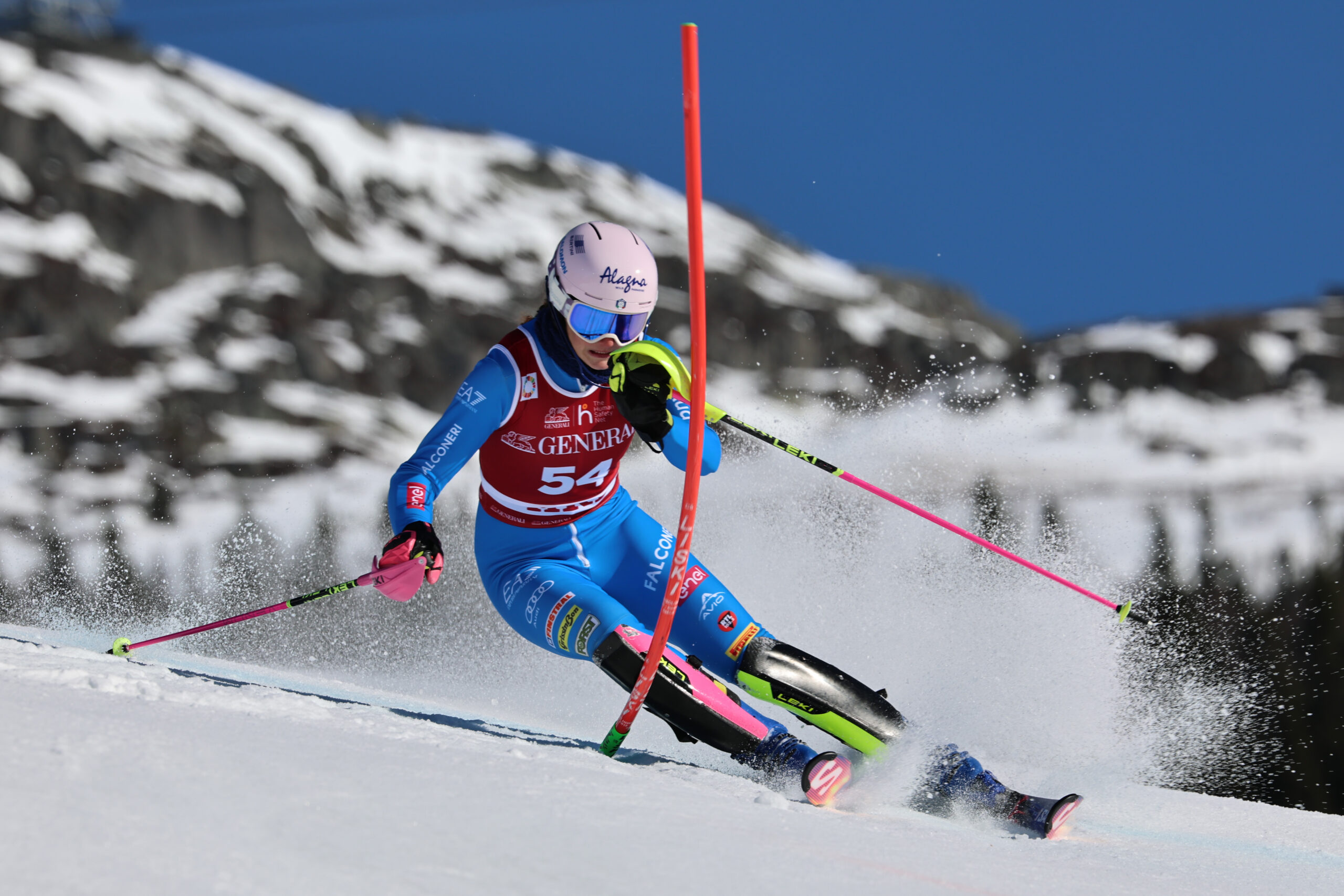 Emilia Mondinelli, classe 2004, 5 volte a punti in slalom in Coppa del Mondo, la prima a 19 anni ©Pentaphoto