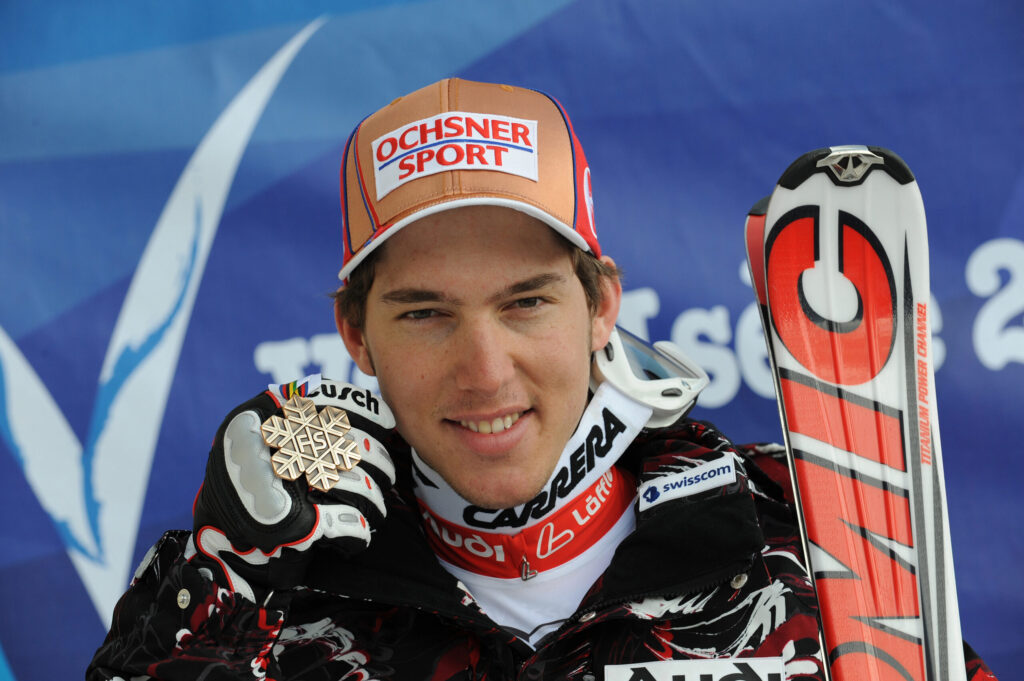 Carlo Janka, bronzo in discesa (e oro in gigante) ai Mondiali di Val d'Isere 2009 ©Pentaphoto
