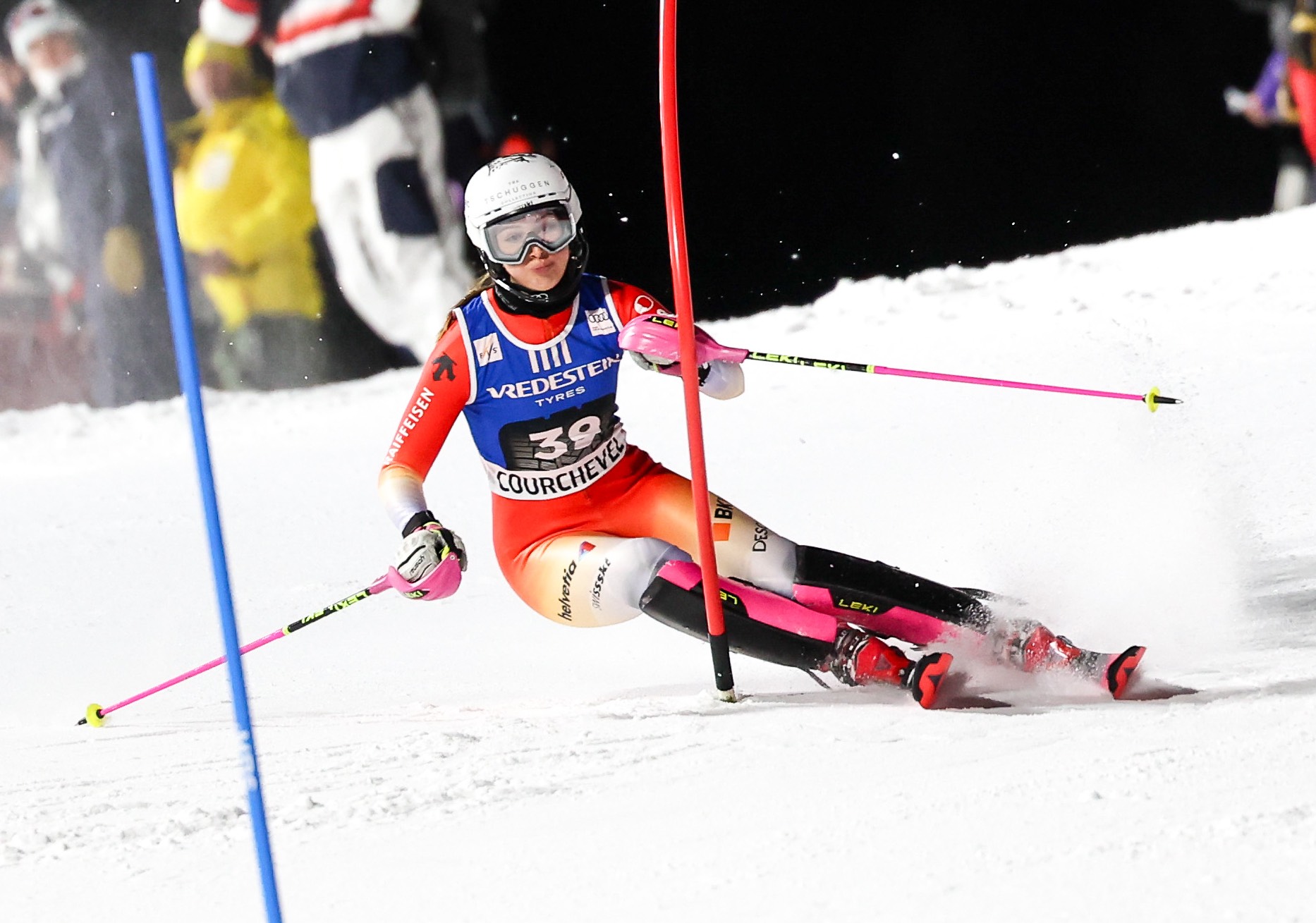 Anuk Brändli, 23 anni, svizzera, argento ai Mondiali jr. 2024 di Avoriaz (FRA) in slalom, dietro Germane (LAT) ©GEPA