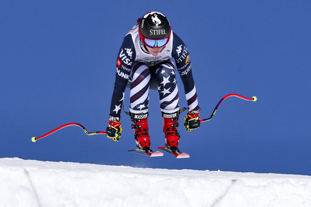 Breezy Jonhson, 30 anni, oro olimpico e mondiale in carica in discesa libera. Undici podi senza vittorie in Coppa del Mondo ©GEPA