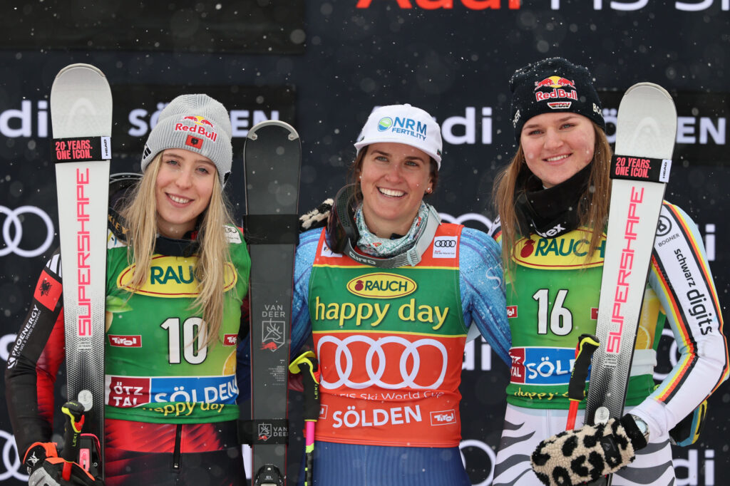 Lara Colturi, Paula Moltzan, Emma Aicher: il podio della prima gara stagionale, il gigante di Sölden, è servito ©Pentaphoto