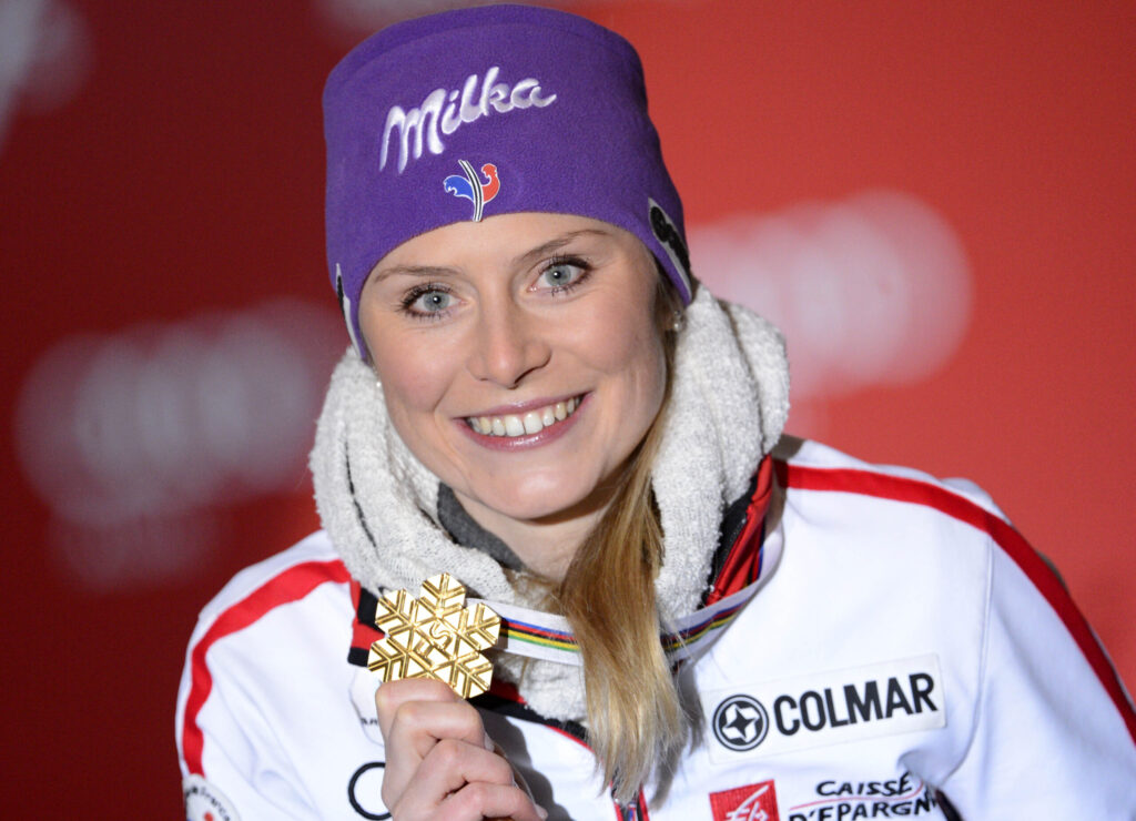 Tessa Worley con l'oro iridato in gigante vinto a Schladming 2013. Bisserà a St. Moritz 2017 ©Pentaphoto