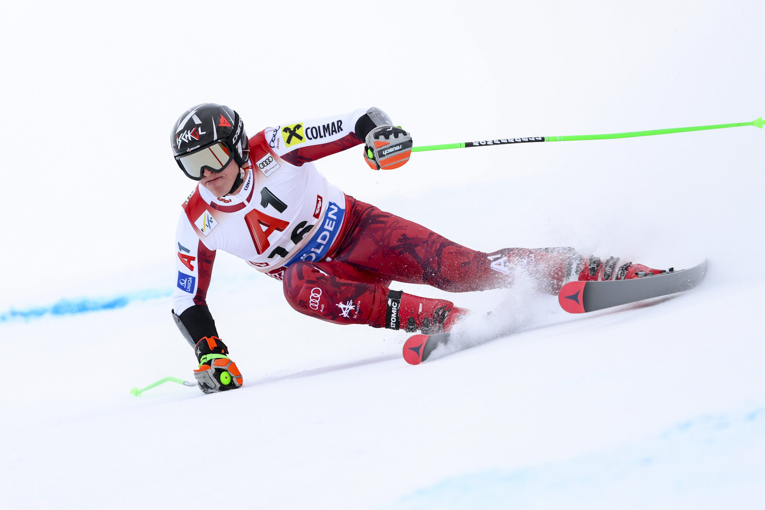 Raphael Haaser, austriaco, 29 anni, iridato in carica in slalom gigante. Ma insegue ancora la prima vittoria in Coppa del Mondo e il primo podio tra la porte larghe: il 5° posto di Sölden 2026 è finora il suo miglior risultato ©GEPA